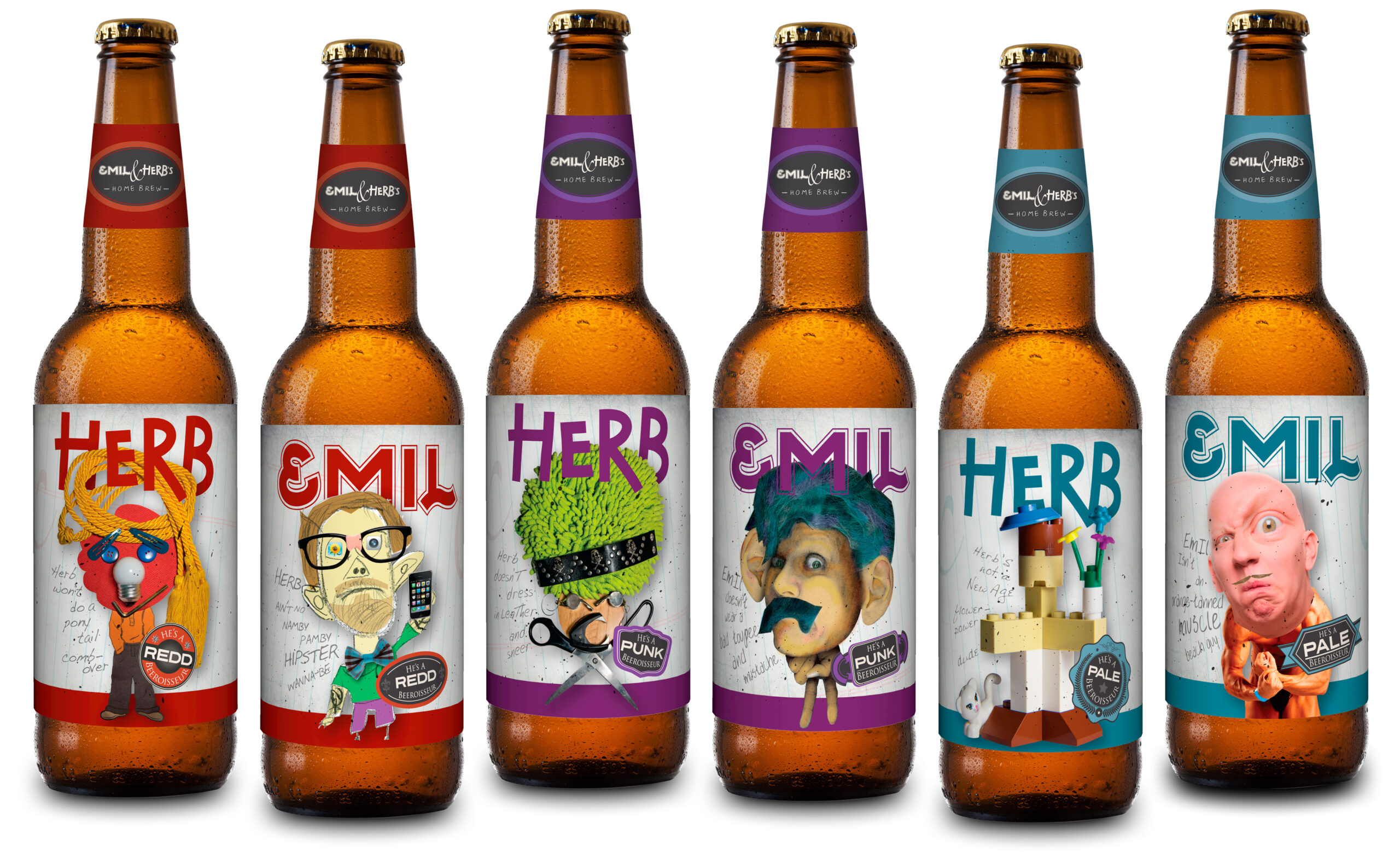 Emil and Herb beer labels