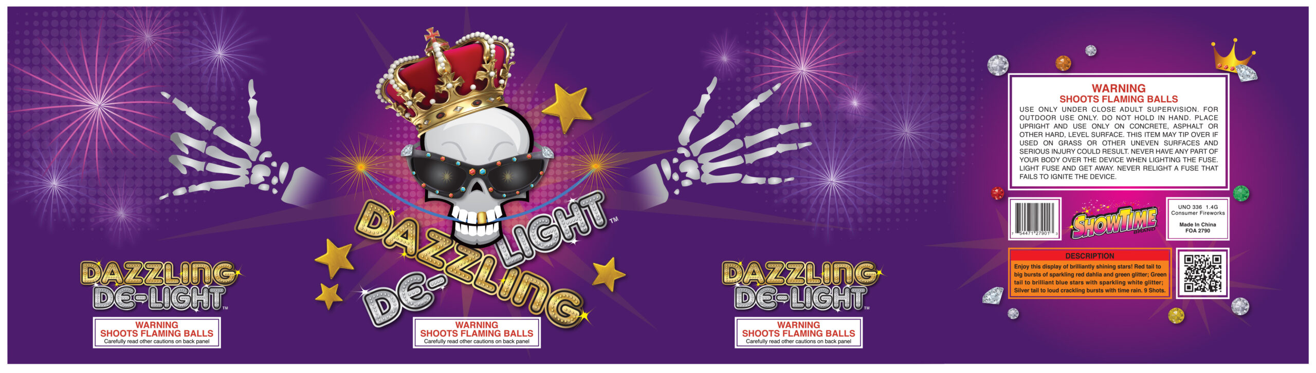 Dazzling Delight fireworks packaging