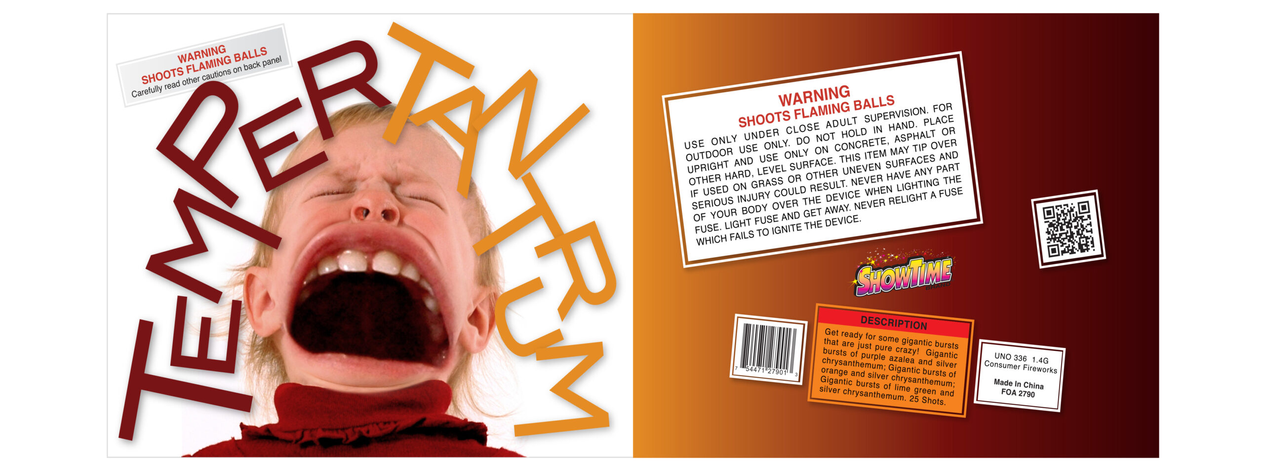 Temper Tantrum fireworks packaging